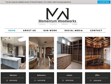 Tablet Screenshot of momentumwoodworks.com